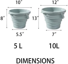 img 3 attached to 🪣 Blue Collapsible Foldable Bucket – Adjustable Portable Space Saving Water Container for Indoor, Outdoor, Home, Garden, Beach, Camping, Picnic, Fishing, Traveling, Hiking – 2 Pack (5 & 10 Liter)