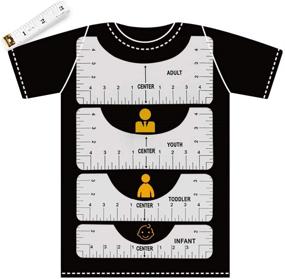 img 4 attached to 👕 4 Pieces T-Shirt Ruler Guide Set - Alignment Tool with Measuring Tape for Centering Designs in Fabric Cutting, DIY Quilting, Crafts, and Sewing Projects