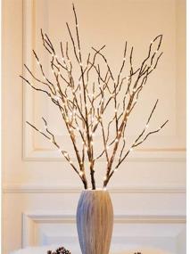 img 2 attached to 🌟 32 Inch 3 Pack LED Lighted Brown Willow Branches: Twinkle Star Artificial Branches Plug in for Indoor Outdoor Christmas Wedding Party Home Decoration (Vase Excluded)