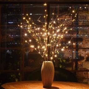 img 1 attached to 🌟 32 Inch 3 Pack LED Lighted Brown Willow Branches: Twinkle Star Artificial Branches Plug in for Indoor Outdoor Christmas Wedding Party Home Decoration (Vase Excluded)