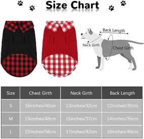 img 3 attached to 🐕 Petgot Pack of 2 Turtleneck Knitted Dog Sweater: Soft & Warm Winter Clothes | Classic Cable Knit Plaid Patchwork Sweater for Small, Medium & Large Dogs