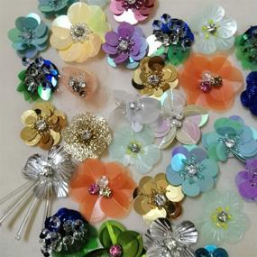 img 2 attached to 🌸 30 Flower Patches Sequins Embroidery Arts Crafts Sewing Patches - Assorted Colors, Styles, and Sizes