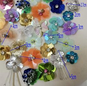 img 1 attached to 🌸 30 Flower Patches Sequins Embroidery Arts Crafts Sewing Patches - Assorted Colors, Styles, and Sizes