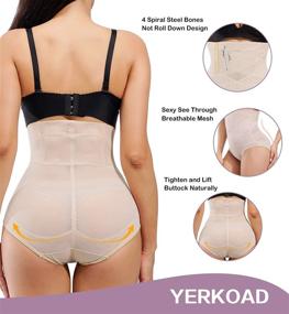 img 1 attached to 🩲 YERKOAD Women's Shapewear: Waist Trainer, Tummy Control, Butt Lifter - Hi-Waist Short Stomach Body Shaper Cincher Girdle