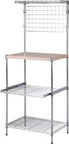 img 2 attached to 🍯 Honey-Can-Do SHF-04347 Microwave Bakers Rack: Sleek Chrome Design with Adjustable Shelf - 17L x 23W x 59H