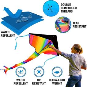img 1 attached to AGreatLife Huge Rainbow Kite for Kids: Soar High with Endless Fun and Vibrant Colors!