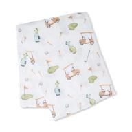 👶 lulujo baby cotton muslin swaddle blanket, 47 x 47-inch, golf: soft & breathable wrap for newborns logo