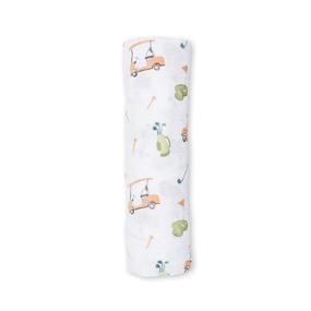 img 2 attached to 👶 Lulujo Baby Cotton Muslin Swaddle Blanket, 47 x 47-Inch, Golf: Soft & Breathable Wrap for Newborns