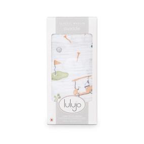 img 3 attached to 👶 Lulujo Baby Cotton Muslin Swaddle Blanket, 47 x 47-Inch, Golf: Soft & Breathable Wrap for Newborns