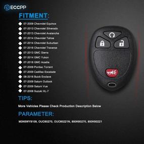 img 3 attached to Замена пульта дистанционного управления ECCPP Key Fob Keyless Entry с функцией пуска для Chevy Silverado GMC Sierra Yukon Pontiac Cadillac Escalade Buick Saturn Suzuki серии M3N5WY8109 - набор из 2