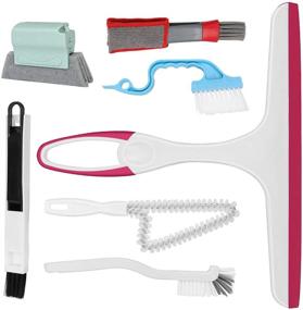 img 4 attached to 🧼 Ultimate Cleaning Kit for Windows, Sliding Doors, Tiles, Shutters, and Kitchen Gaps - Includes Track Brush, Cleaning Scraper, Tile Line Brush, Shutter Brush, Car Shower, and Glass Cleaning Tools