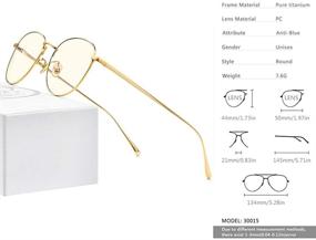 img 3 attached to 🕶️ Очки FONEX Aviator с блокировкой синего света для мужчин: рамка из титанового металла, защита от УФ-лучей, очки поверх очков на рецепт.