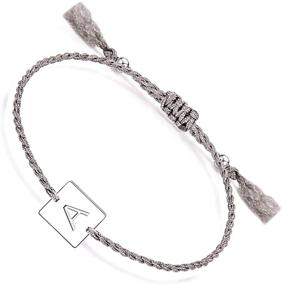 img 4 attached to 📿 Stylish Engraved Initial Bracelets for Women & Girls - Besttern Dainty Rope Bracelets with Stainless Steel