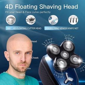 img 3 attached to 🪒 iwoole Bald Head Shaver - 5 in 1 Electric Shaver for Men, Cordless Wet Dry 5 Head Razor for Balding, Waterproof Head Face Shaving, Rotary Facial Shaver - USB Rechargeable