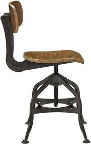 img 2 attached to 🪑 Stylish & Adjustable Rustic Modern Farmhouse Dining Chair: Modway Mark in Brown