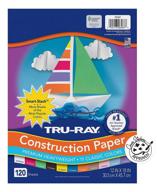 🎨 pacon tru-ray assorted colors smart stack, 12" x 18" - pack of 120: premium quality construction paper bundle for all crafting needs logo