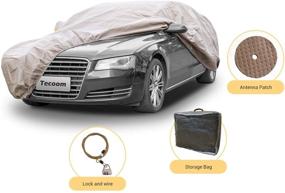 img 2 attached to 🚗 Tecoom Thick Shell: Ultimate Outdoor Protection for Sedans - All Weather Car Cover (201-218 Inches) - Breathable, Waterproof, Windproof, Sun, Rain, and UV Resistant