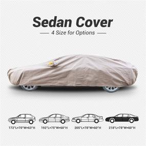 img 3 attached to 🚗 Tecoom Thick Shell: Ultimate Outdoor Protection for Sedans - All Weather Car Cover (201-218 Inches) - Breathable, Waterproof, Windproof, Sun, Rain, and UV Resistant