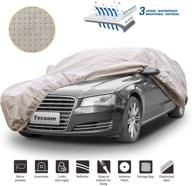 🚗 tecoom thick shell: ultimate outdoor protection for sedans - all weather car cover (201-218 inches) - breathable, waterproof, windproof, sun, rain, and uv resistant logo