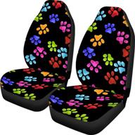 🐾 dreaweet cute colorful puppies dog paw print seat covers: fun car accessories for women – ideal front seat cover for trucks, sedans, and suvs logo