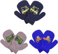 actlati winter knitted mittens gloves boys' accessories ~ cold weather logo
