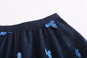 img 1 attached to Elastic High Waist A-Line Tulle Midi Skirt featuring 3D Floral Embroidery and Layered Design for Women