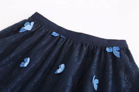 img 2 attached to Elastic High Waist A-Line Tulle Midi Skirt featuring 3D Floral Embroidery and Layered Design for Women