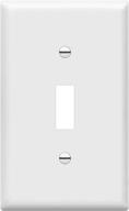 ⚪️ enerlites 8811-w toggle light switch wall plate: unbreakable polycarbonate thermoplastic, gloss finish, 1-gang, white - 4.50" x 2.76 логотип