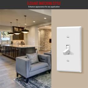 img 1 attached to ⚪️ ENERLITES 8811-W Toggle Light Switch Wall Plate: Unbreakable Polycarbonate Thermoplastic, Gloss Finish, 1-Gang, White - 4.50" x 2.76