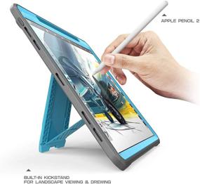 img 2 attached to 📱 SUPCASE UB Pro Series Case for iPad Pro 11 - 2018 Release | Pencil Charging Supported | Full-Body Rugged Kickstand Protective Case with Built-in Screen Protector | Blue