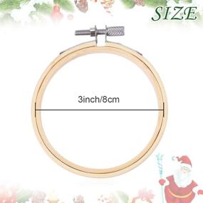img 3 attached to 🎄 Caydo 12-Piece Christmas Ornament Kit: Embroidery Hoops, Plaid Fabric, Bows, and Cotton String for Festive Decorations