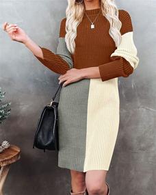 img 1 attached to 👗 G and PL Women's Color Block Long Sleeve Sweater Dress