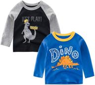 🦖 dinosaur-themed toddler boys' clothing: 2 pack sleeve t shirts logo