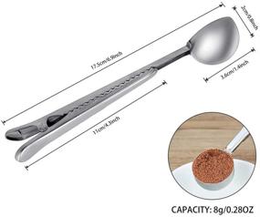 img 2 attached to 🥄 Стальная кофейная ложка с зажимом Kmeivol: удобный комплект для кофе и чая для настоящих ценителей кофе (2 шт.)