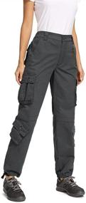 img 1 attached to 👖 Versatile Women's Cotton Cargo Combat Work Pants with 8 Pockets – Military Army Inspired Design for Casual Comfort