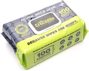 img 3 attached to Crocodile Cloth Industrial Cleaning Wipes: Powerful Solution for Grease, Oil, and Adhesive Removal - 100 Giant Super Absorbent Disposable Wipes