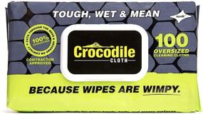 img 4 attached to Crocodile Cloth Industrial Cleaning Wipes: Powerful Solution for Grease, Oil, and Adhesive Removal - 100 Giant Super Absorbent Disposable Wipes