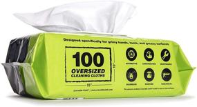 img 2 attached to Crocodile Cloth Industrial Cleaning Wipes: Powerful Solution for Grease, Oil, and Adhesive Removal - 100 Giant Super Absorbent Disposable Wipes