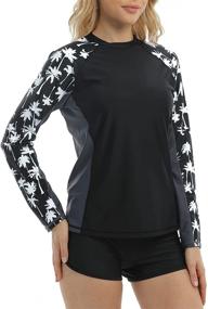 img 1 attached to 👙 Women's UPF 50 Rash Guard with Striped Long Sleeves - Surf Sun Shirt for Bathing