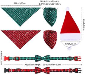 img 3 attached to 🐶 Stylish Holiday Accessories for Pets: 6-Piece Set - Dog Bandana, Scarf, Bow Tie, and Santa Hat