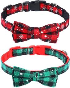 img 2 attached to 🐶 Stylish Holiday Accessories for Pets: 6-Piece Set - Dog Bandana, Scarf, Bow Tie, and Santa Hat