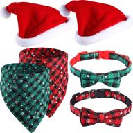 🐶 stylish holiday accessories for pets: 6-piece set - dog bandana, scarf, bow tie, and santa hat logo