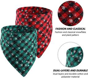 img 1 attached to 🐶 Stylish Holiday Accessories for Pets: 6-Piece Set - Dog Bandana, Scarf, Bow Tie, and Santa Hat