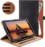 📱 grifobes kindle fire hd 10 tablet & fire hd 10 plus (11th gen, 2021) case with auto sleep/wake, multi-angle stand folio cover - black+brown, featuring pocket/card slots logo