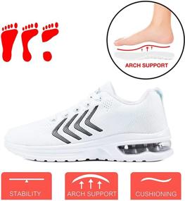 img 2 attached to 👟 Ultimate Women's Air Cushioned Sneakers: Aomigoct Tennis Running Shoes for Fresh Foam Comfort & Lightweight Athletic Walking with Breathable Mesh - Ideal for Indoor and Outdoor Sports