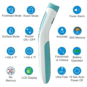 img 2 attached to 🌡️ Amplim Non-Contact Forehead Thermometer for Adults, Kids, and Babies - Touchless Medical Grade Digital Infrared Dual Mode for Accurate Body Fever and Object Temperature Monitoring - FSA HSA Eligible - Blue