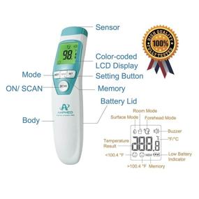 img 3 attached to 🌡️ Amplim Non-Contact Forehead Thermometer for Adults, Kids, and Babies - Touchless Medical Grade Digital Infrared Dual Mode for Accurate Body Fever and Object Temperature Monitoring - FSA HSA Eligible - Blue