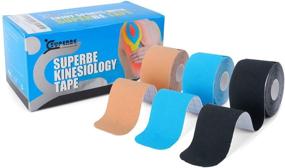 img 4 attached to 🏋️ Kinesiology Tape Pre-cut - K-Taping Strips - Kinesiology Bands for Pain Relief, Muscle Support & Injury Recovery, Waterproof, Breathable, Latex-Free, 2 Inches x 16.5 Feet (Pack of 3)