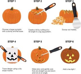 img 1 attached to Premium Pumpkin Carving Kit with 11-Piece Stainless Steel Set - Perfect for Halloween Decoration and Jack-o-Lantern Sculpting - Includes Skull Storage Carrying Bucket