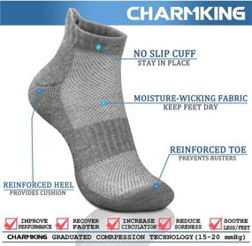 img 1 attached to 6 Pairs of CHARMKING Compression Socks for Women & Men - Best Graduated Athletic Support 15-20 mmHg for Running, Flight Travel, Pregnancy, Cycling - Boost Performance, Flexibility, and Durability (Multi 11, Size S/M)